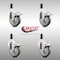 Service Caster 4 Inch 316SS Gray Poly Swivel 1-1/8 Inch Expanding Stem Caster Set Lock Brake SCC-SS316TTLEX20S414-PPUB-118-4 - alternate 1